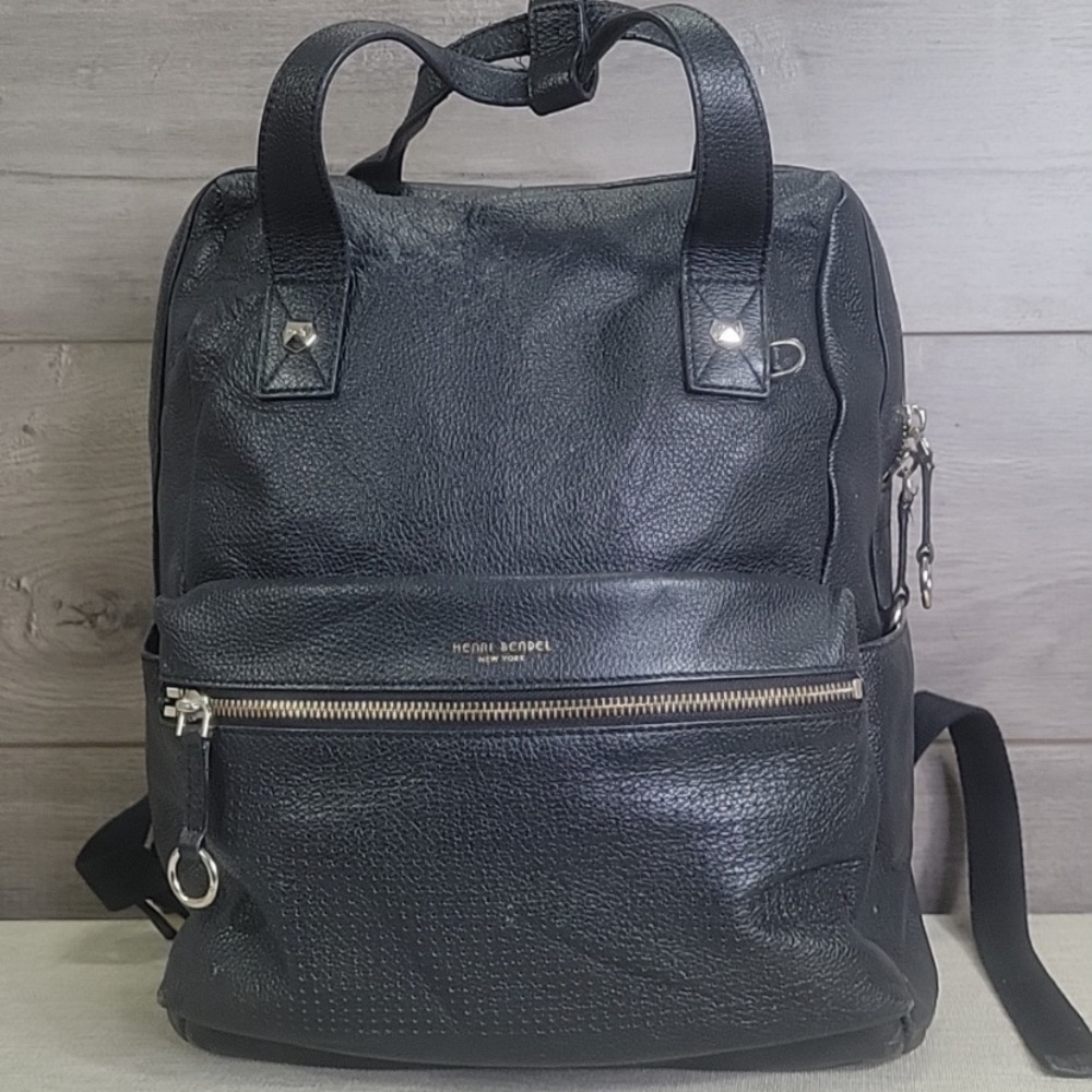 Henry Bendel Black Leather Backpack